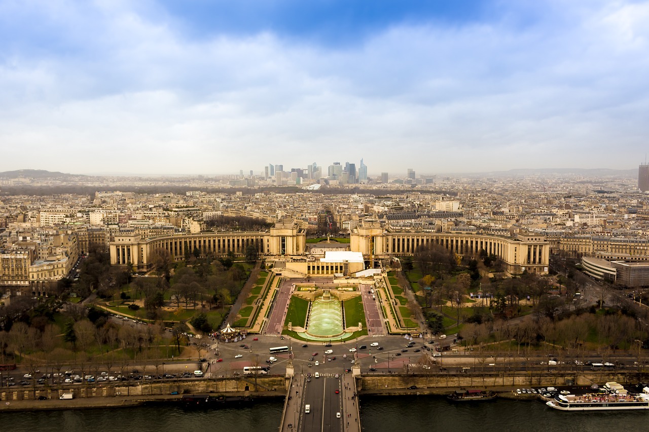 Panorama, Pastatai, Miesto Panorama, Paris, France, Oro Vaizdas, Chaillot Palais, Trocadero, Kelionė, Orientyras