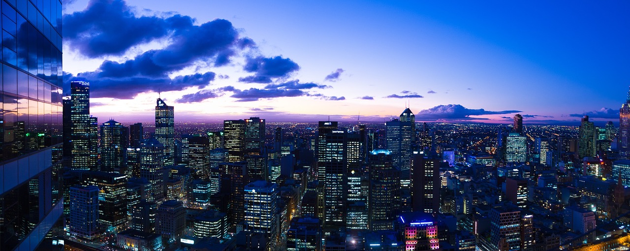 Panorama, Dusk, Melburnas, Cbd, Australia, Miesto Panorama, Pastatas, Naktis, Melbourne Skyline, Nemokamos Nuotraukos