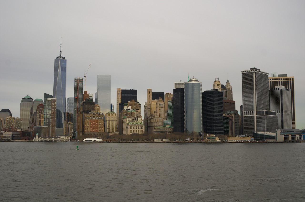 Panorama, Niujorkas, Pasaulio Prekybos Centras, Nyc, Niujorkas, Ny, Usa, Dangoraižis, Didelis Obuolys, Manhatanas