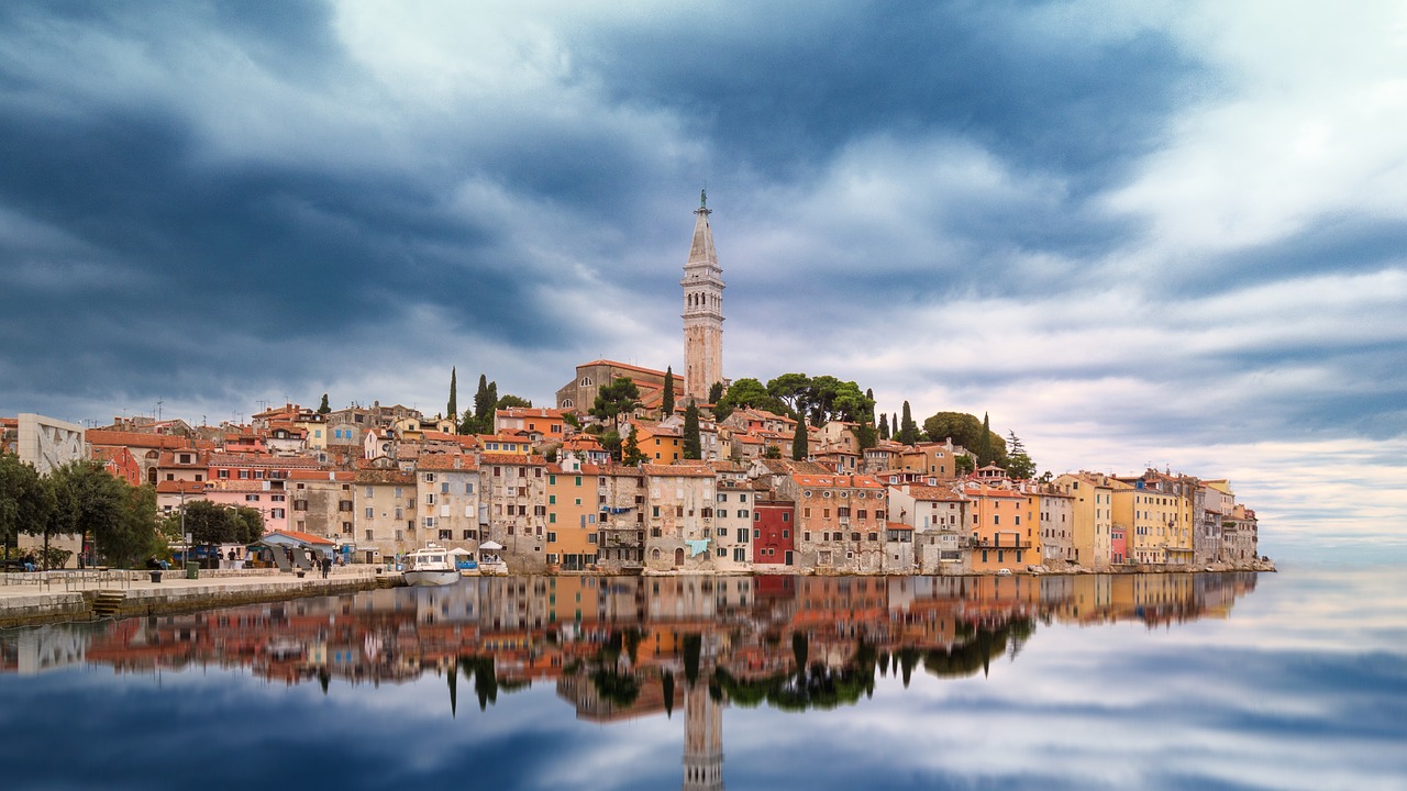 Panorama, Rovinj, Kroatija, Vanduo, Veidrodis, Istria, Uostas, Šventė, Jūra, Kranto