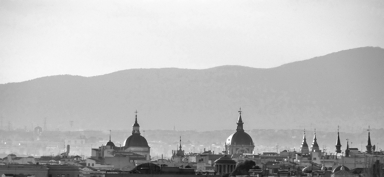 Panorama, Madride, Kupolai, Bažnyčia, Architektūra, Saulėlydis, Katedra, Bažnyčios, Menas, Istorija
