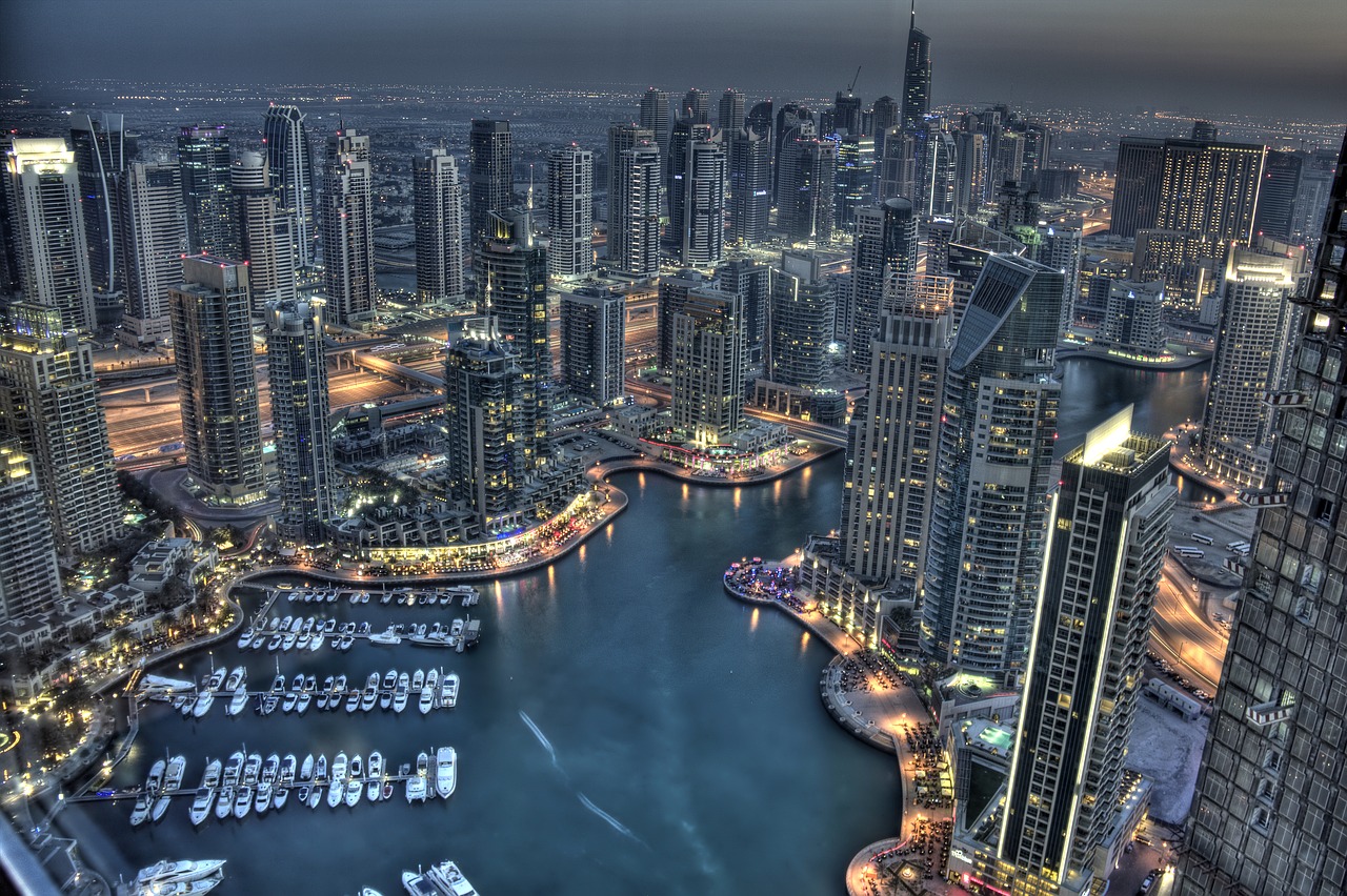 Panorama, Dangoraižis, Miesto Kraštovaizdis, Miestas, Didelis, Dubai, Marina, Uostas, Hdr, Nemokamos Nuotraukos