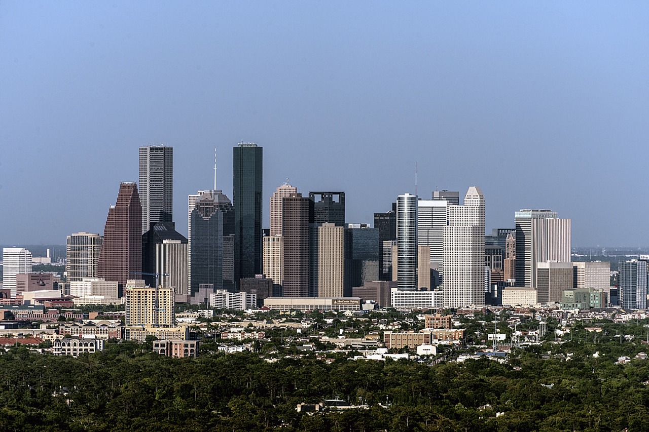 Panorama, Houstonas, Centro, Miesto Panorama, Texas, Usa, Pastatai, Architektūra, Dangus, Highrise