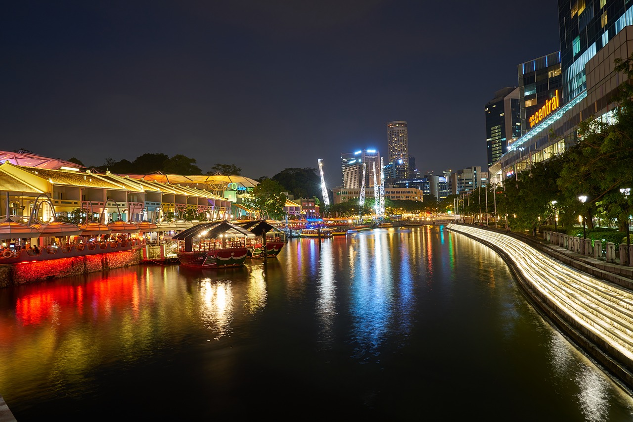 Dangoraižis, Singapūras, Vanduo, Upė, Miesto, Architektūra, Kelionė, Ilga Ekspozicija, Miestas, Asian