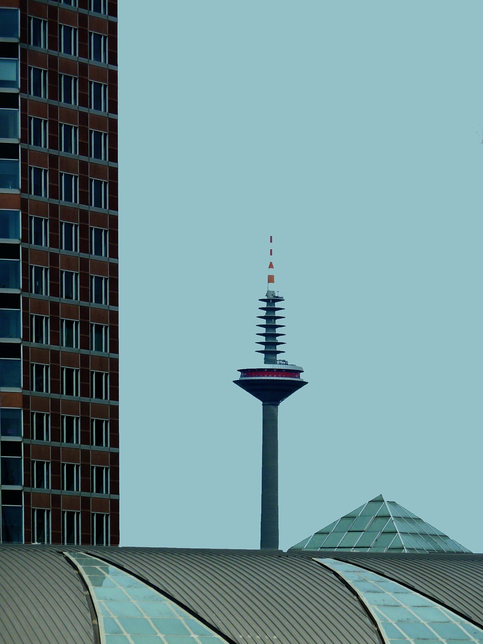 Dangoraižis, Langas, Frankfurtas, Pastatas, Fasadas, Architektūra, Stiklas, Namai, Tv Bokštas, Šviesus