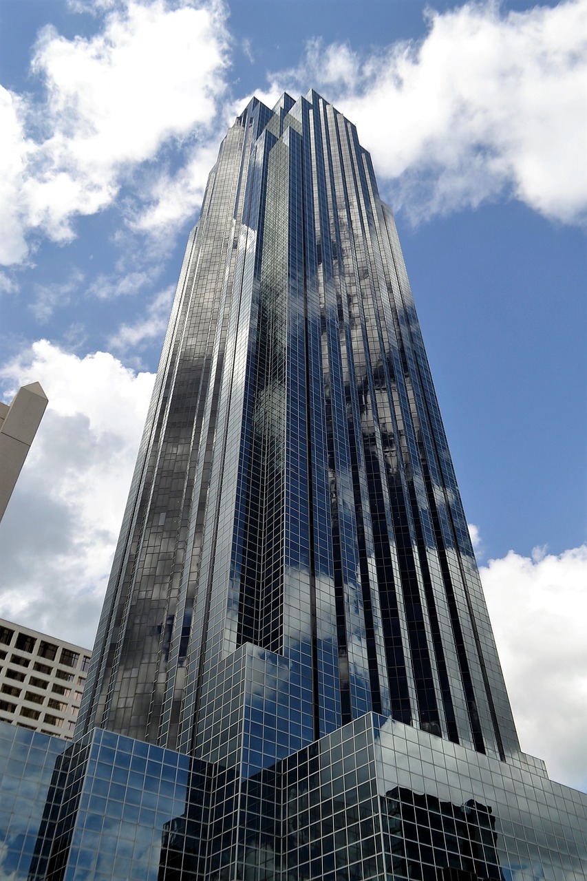 Dangoraižis, Houston Texas Pastatas, Centro, Texas, Miestas, Houstonas, Panorama, Usa, Architektūra, Šiuolaikiška