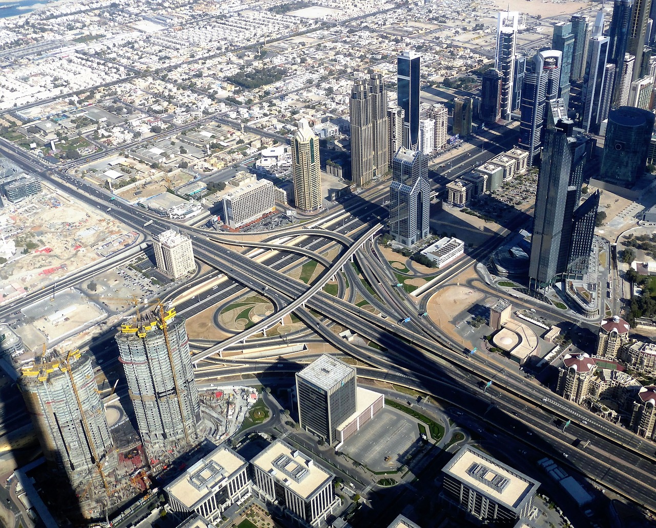 Dangoraižiai, Sankryža, Vaizdas, Dubai, Emiratai, Miestas, Nemokamos Nuotraukos,  Nemokama Licenzija