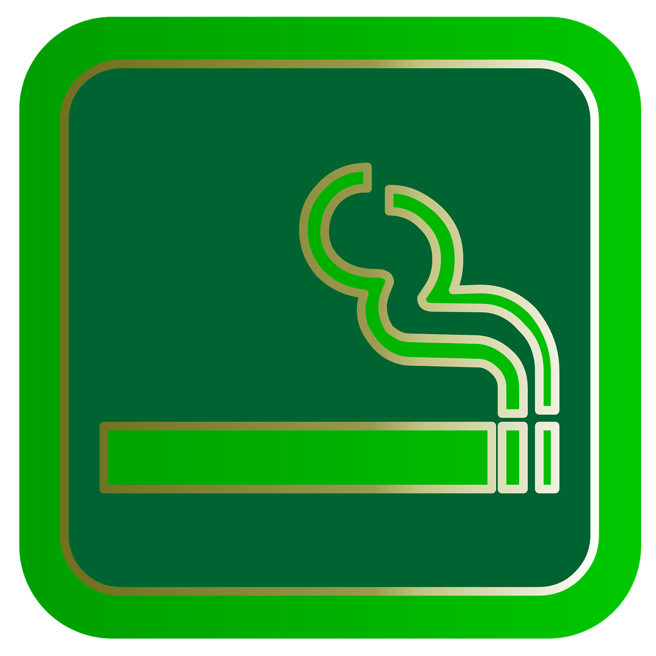 Rūkymas, Cigarečių, Sveikata, Priklausomybe, Internetas, Mygtukas, Simbolis, Žalias, Internetas, Ženklas