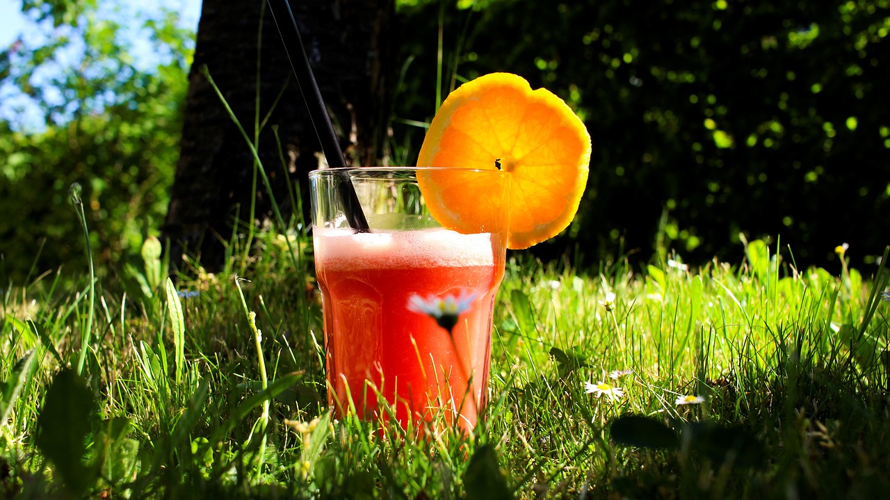 Vaisių Kokteilio,  Atgaiva,  Vasara,  Šiltas,  Gerti,  Stiklo,  Oranžinė,  Šiaudų,  Sodas,  Žolė