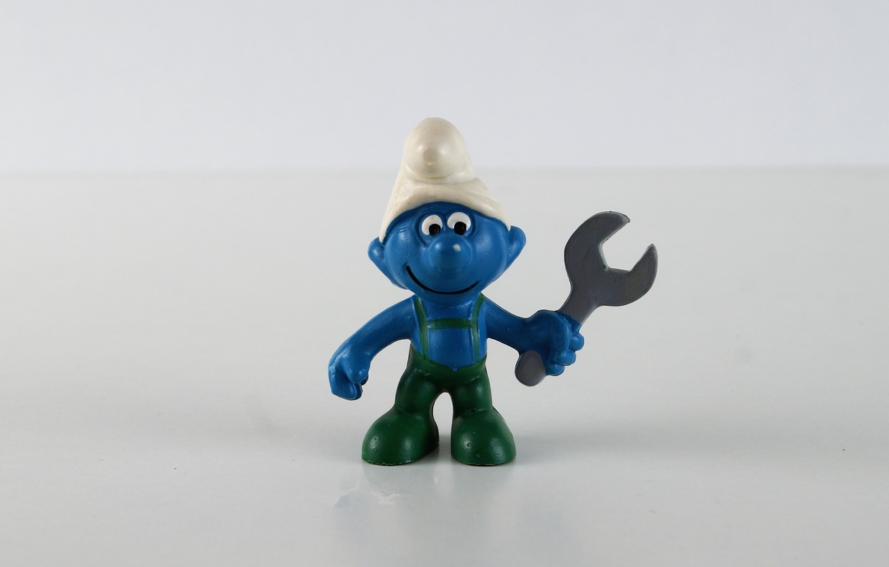 Smurf, Smurfas, Mechanikas Schlumpf, Figūra, Žaislai, Apdaila, Surinkti, Mėlynas, Nemokamos Nuotraukos,  Nemokama Licenzija