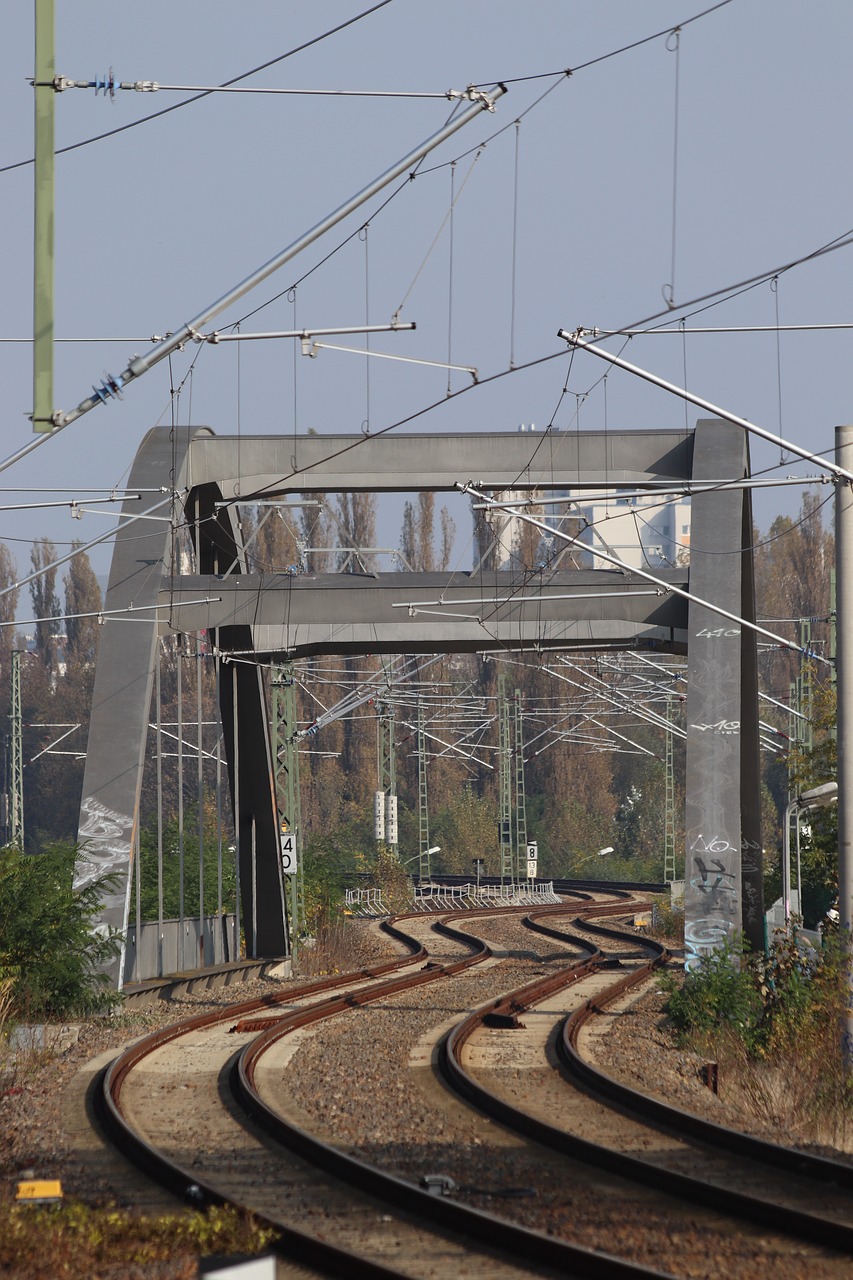 Gyvatės Linija,  Bėgiai,  Geležinkelio,  Traukinys,  Tiltas,  Geležinkelio Linija,  Transporto Sistema,  Berlynas,  Treptower Parkas,  Metalo