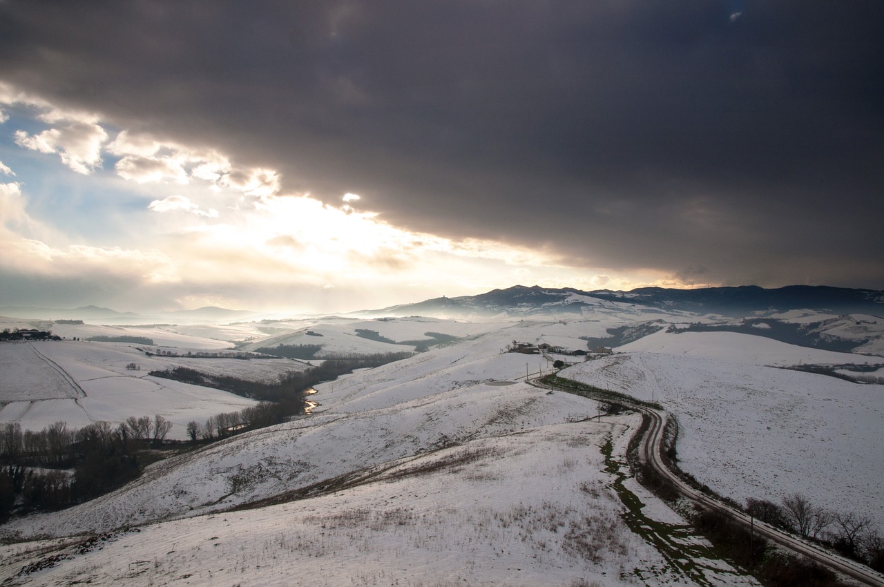 Sniegas, Žiema, Kraštovaizdis, Toskana, Šaltas, Balta, Sezonas, Šaltis, Gamta, Ledas