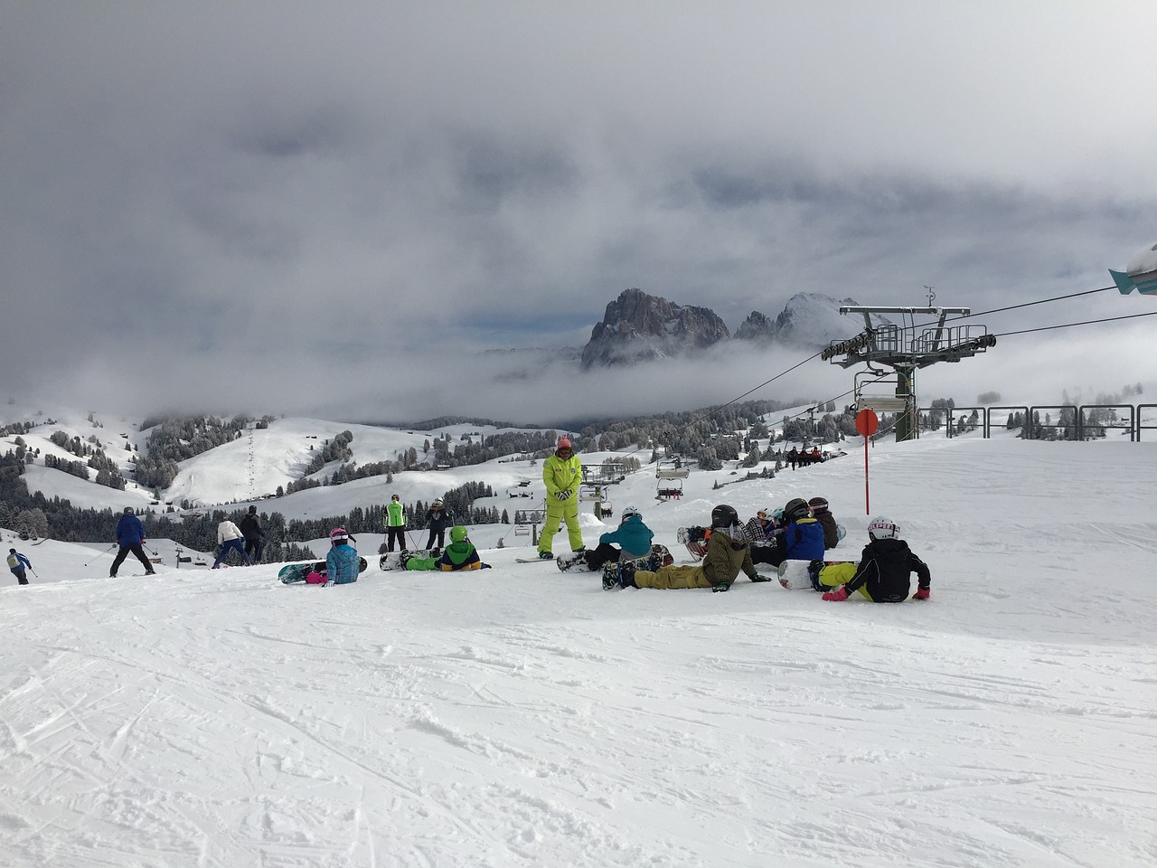 Sniegas, Sci, Kalnas, Slidinėjimas, Žiema, Žiemos Peizažas, Italy, Dolomitai, Dolomito Superski, Keltuvas