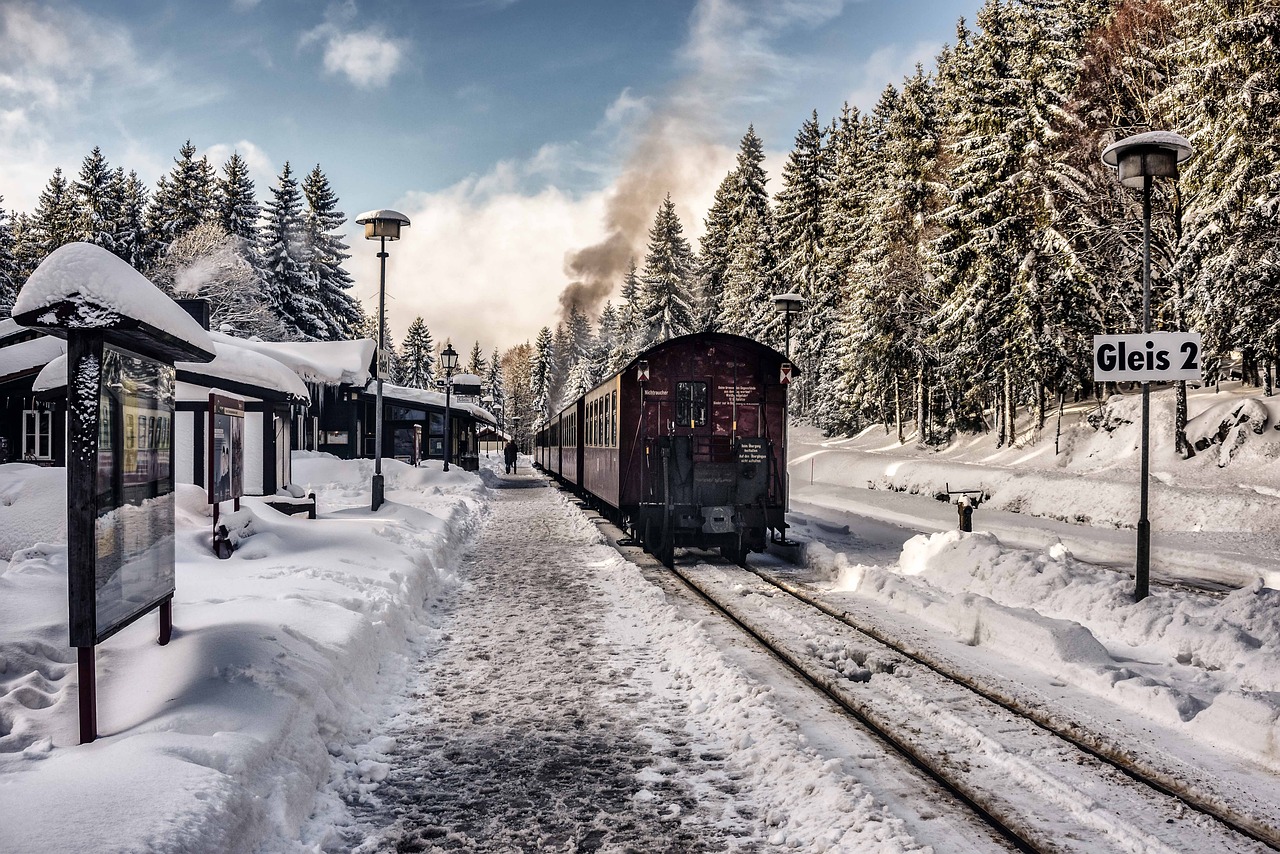 Sniegas, Žiema, Kalėdos, Gamta, Žiemą Harz Kalnuose, Derva, Schmalspuhr, Garo Lokomotyvas, Geležinkelio Linija, Geležinkelis