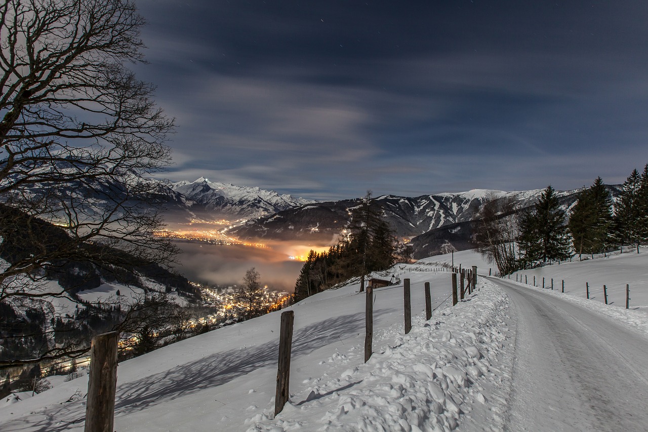 Sniegas,  Žiema,  Salzburg,  Pinzgau,  Zell Am See,  Kaprun,  Ledynas,  Stogai,  Tolimas Vaizdas,  Salzburger Land