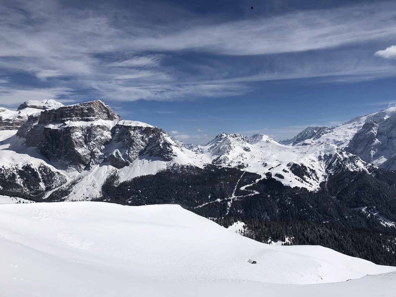 Sniegas,  Kalnų,  Žiemos,  Kalnų Viršūnių,  Panoraminis,  Italija,  Sellaronda, Nemokamos Nuotraukos,  Nemokama Licenzija