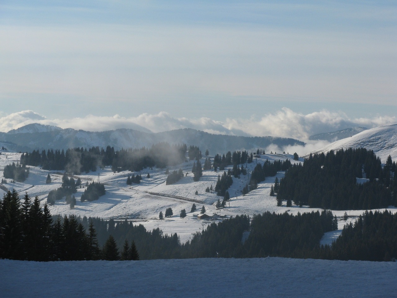 Sniegas, Alpės, Kalnas, France, Debesys, Žiema, Balta, Slidinėjimas, Kraštovaizdis, Avoriaz