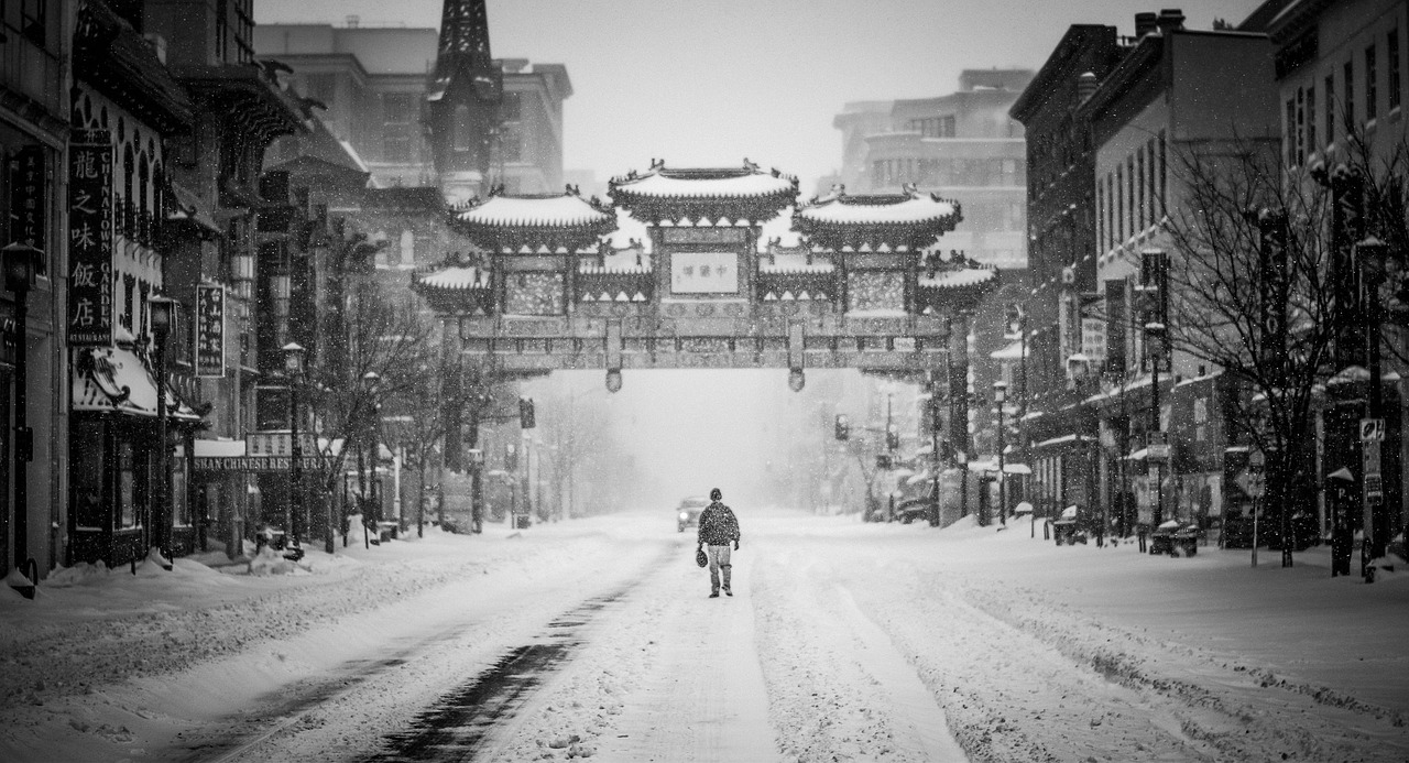 Snowzilla, Sniego Audra, Vienas Vyras, Chinatown, 2016 M. Sausio Mėn ., Žiema, Šaltas, Vašingtonas, Blizzard, Miesto Kraštovaizdis