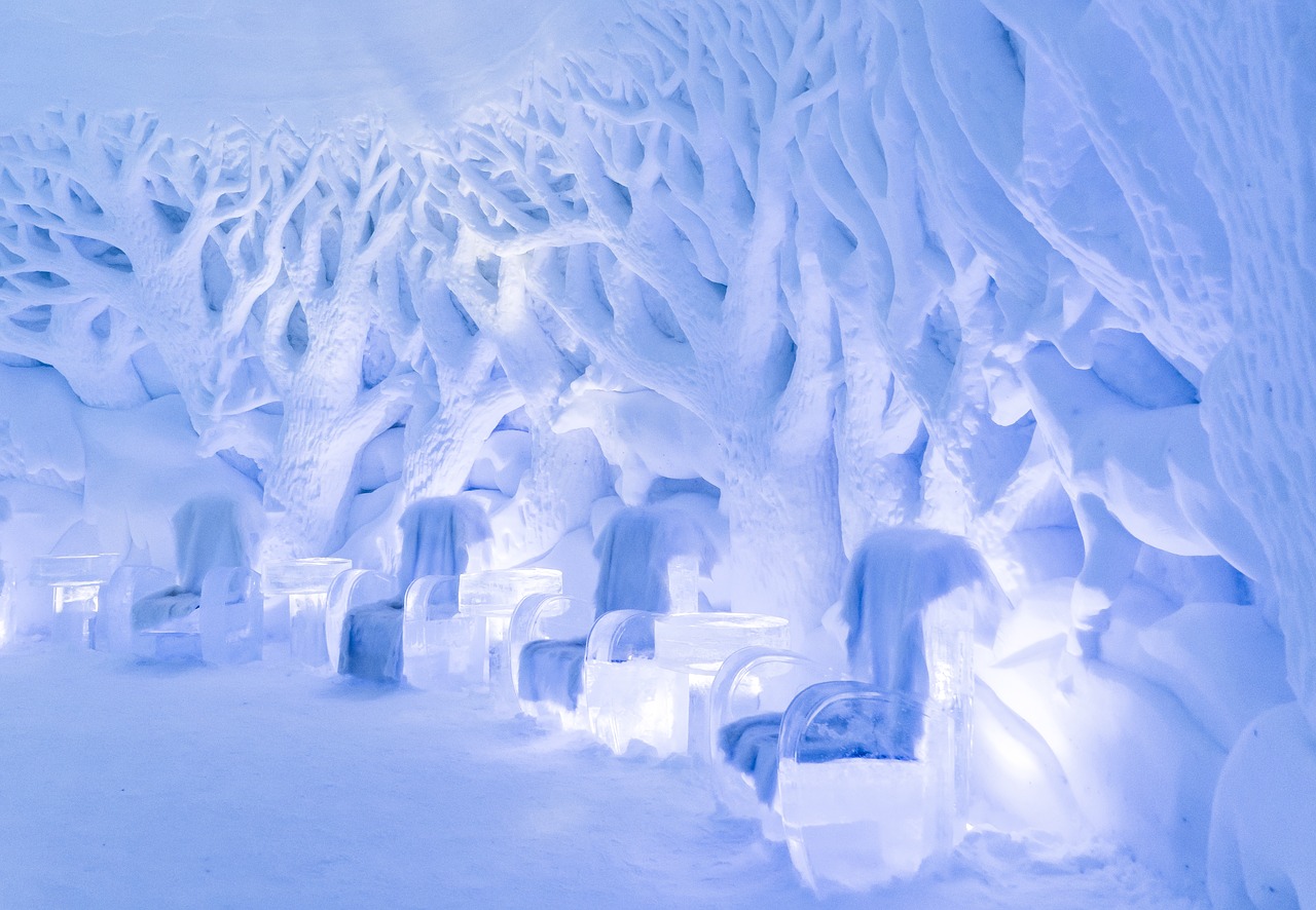 Snowhotel, Ledo Baras, Ledo Skulptūros, Kirkenes, Norvegija, Kalnai, Kraštovaizdis, Sniegas, Gamta, Žiema