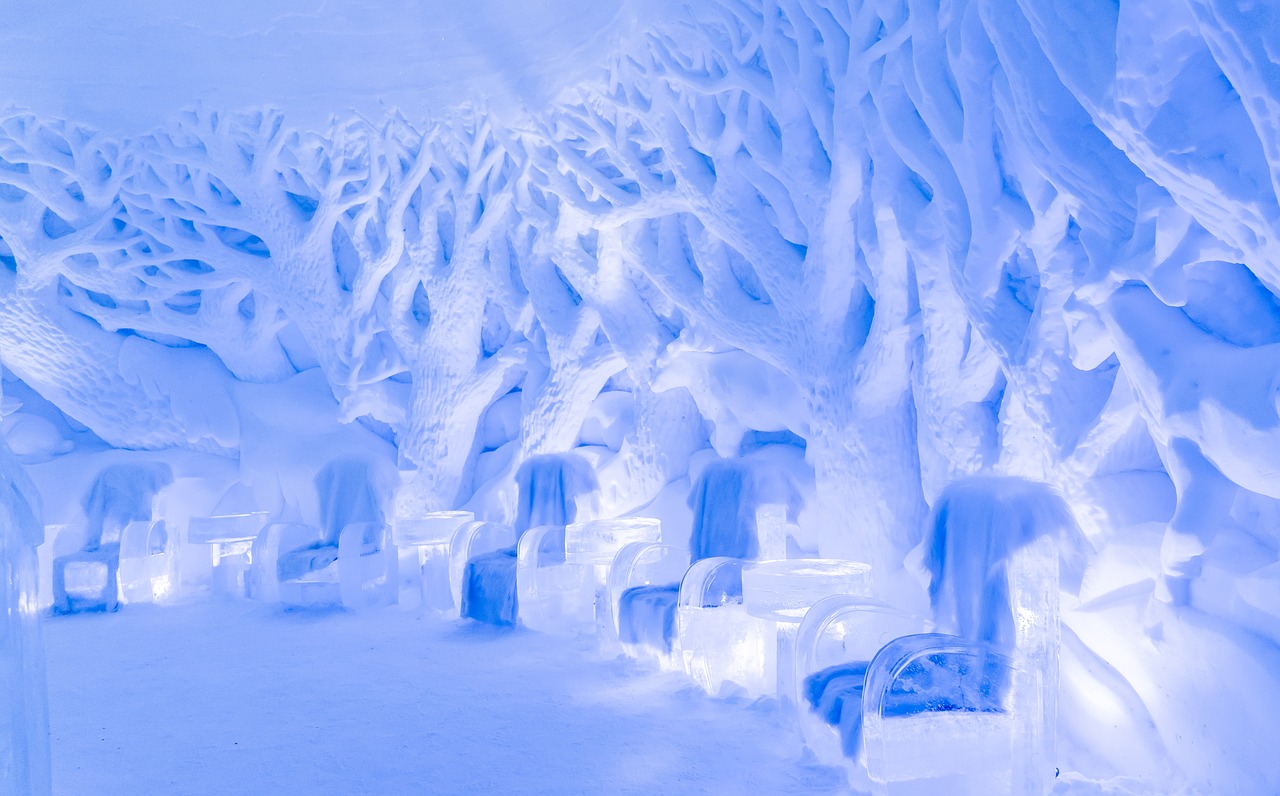 Snowhotel, Ledo Baras, Ledo Skulptūros, Kirkenes, Norvegija, Kalnai, Kraštovaizdis, Sniegas, Gamta, Žiema