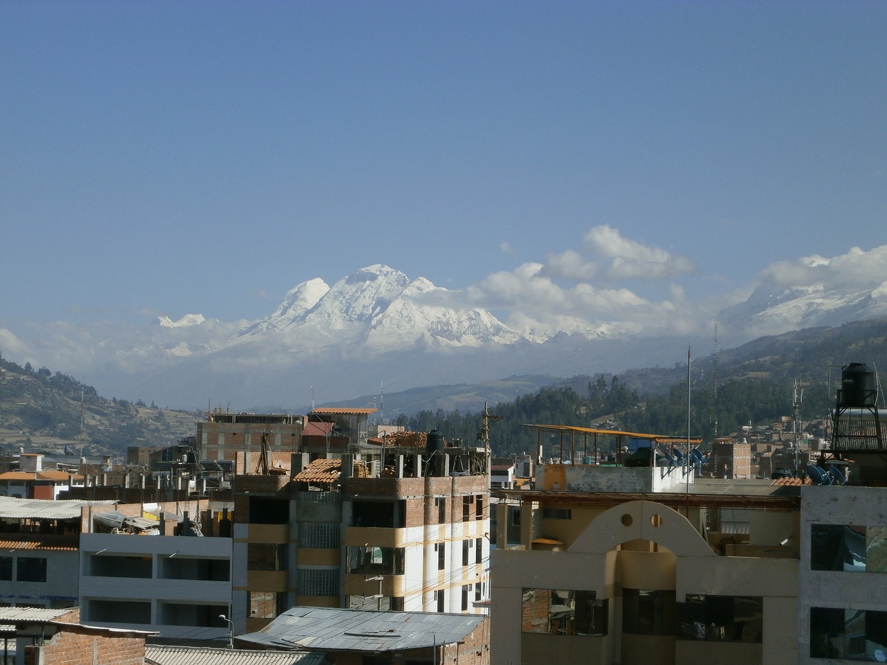 Snieguotas, Huaraz, Peru, Kalnai, Kraštovaizdis, Cordillera, Panorama, Miestas, Nemokamos Nuotraukos,  Nemokama Licenzija
