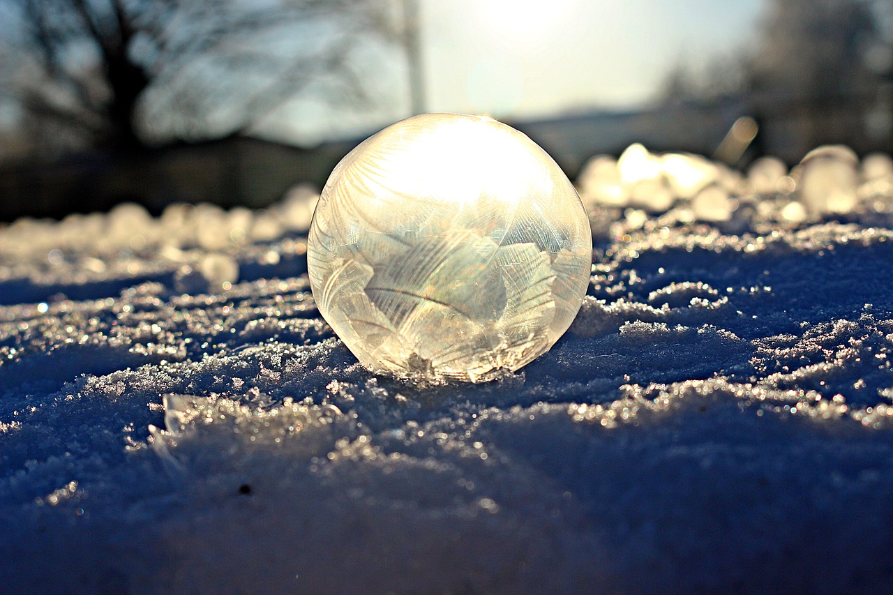 Muilo Burbulas, Šalnos Lizdas, Frost Globe, Sniegas, Eiskristalio, Sušaldyta, Žiema, Užšalęs Burbulas, Šaltas, Šaltis