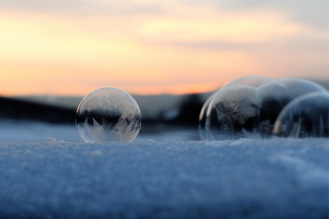 Muilo Burbulas, Sušaldyta, Užšalęs Burbulas, Žiema, Eiskristalio, Žiemą, Šaltas, Sniegas, Rutulys, Šaltis