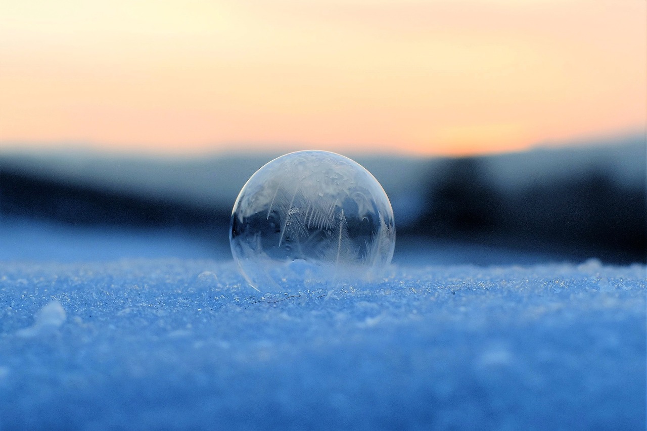 Muilo Burbulas, Sušaldyta, Užšalęs Burbulas, Žiema, Eiskristalio, Žiemą, Šaltas, Sniegas, Rutulys, Šaltis