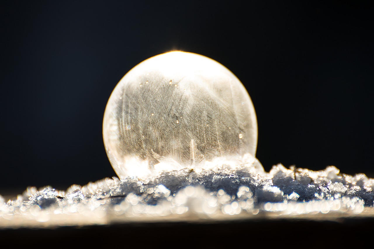 Muilo Burbulas, Ledas, Seifenblase Užšaldytas, Užšalęs Burbulas, Burbulas, Žiema, Šaltas, Eiskristalio, Šaltis, Rutulys