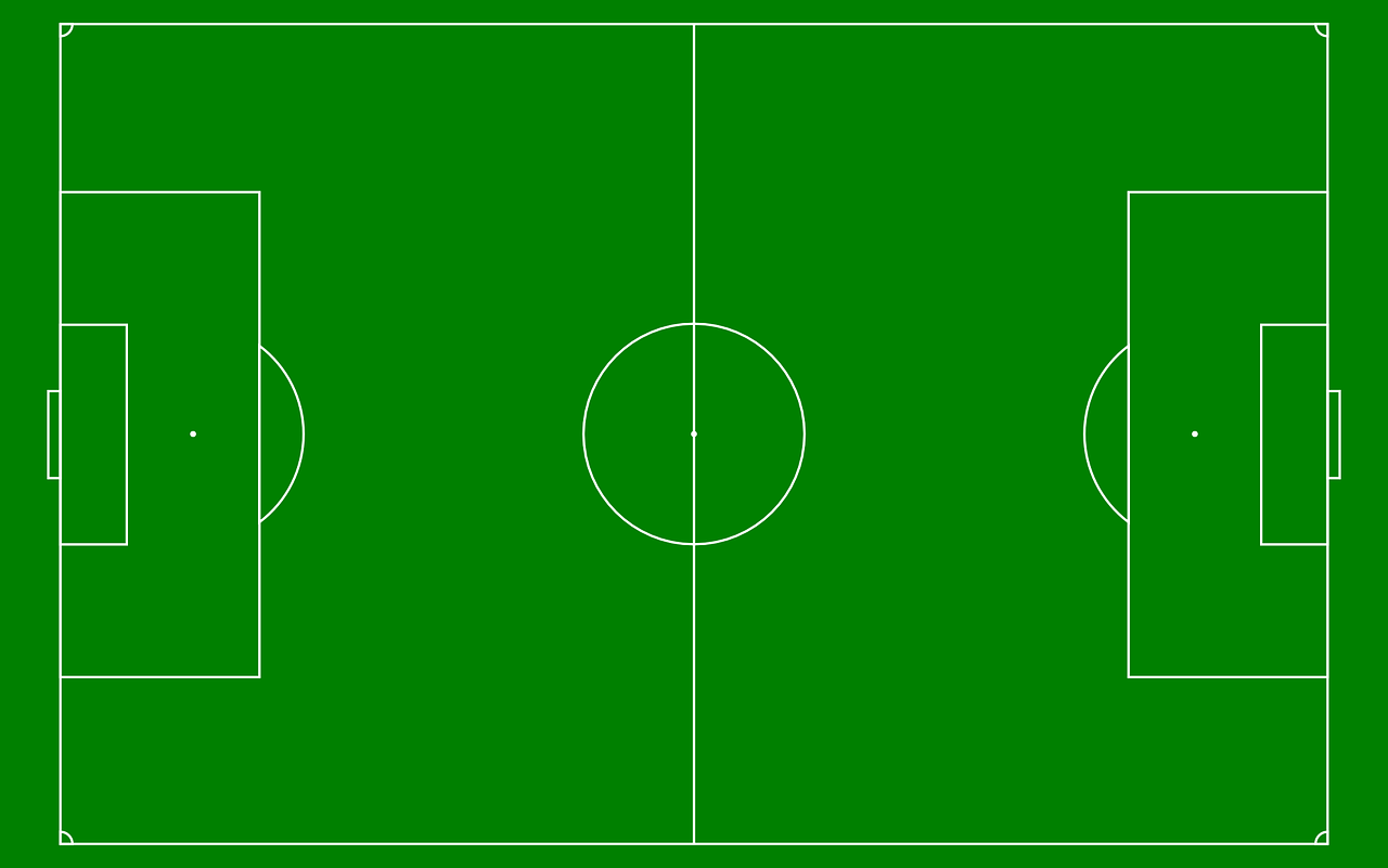 Futbolo Aikštė, Diagrama, Žalias, Baltos Linijos, Sportas, Nemokama Vektorinė Grafika, Nemokamos Nuotraukos,  Nemokama Licenzija