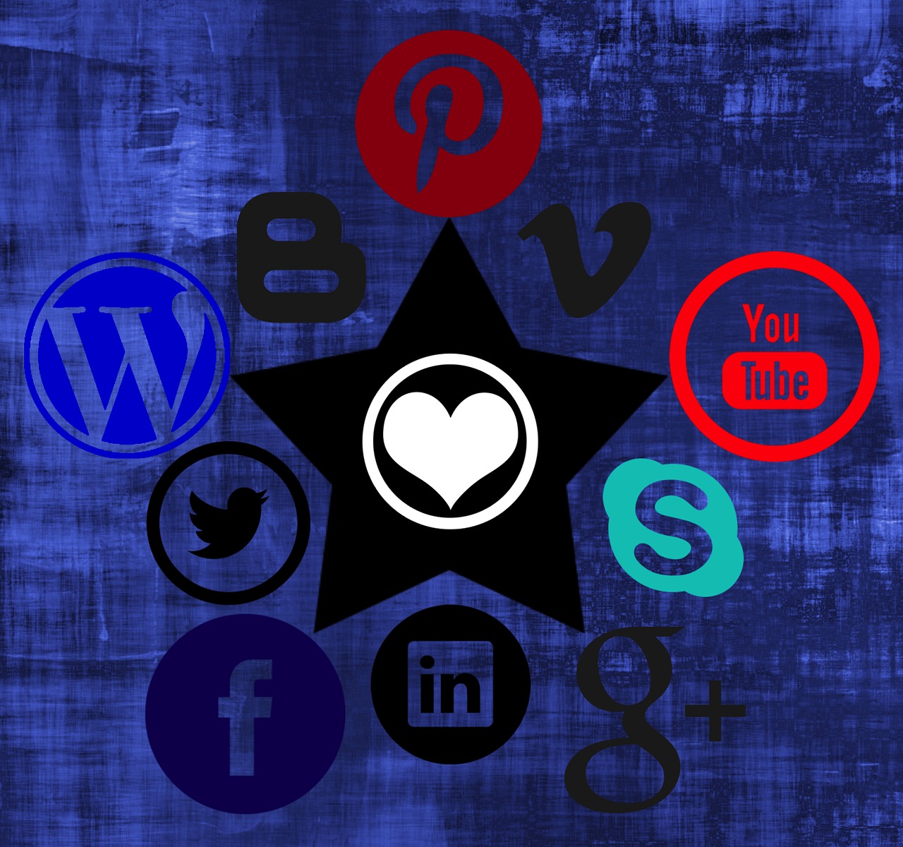 Socialinis, Žiniasklaida, Piktogramos, Žvaigždė, Grunge Fonas, Socialinė Žiniasklaida, Internetas, Internetas, Komunikacija, Tinklas