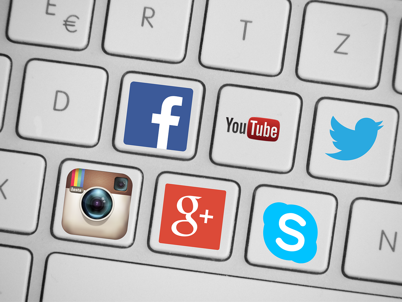 Socialinė Žiniasklaida, Žiniasklaida, Socialinis, Facebook, Youtube, Twitter, Instagram, Google Plus, Google Skype, Piktogramos