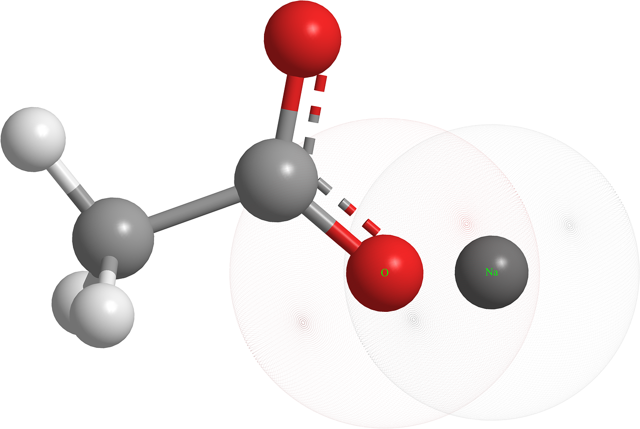 Natrio Acetatas, Druska, Karboksirūgštis, Chemija, Ekologiškas, Molekulės, 3D, Nemokamos Nuotraukos,  Nemokama Licenzija