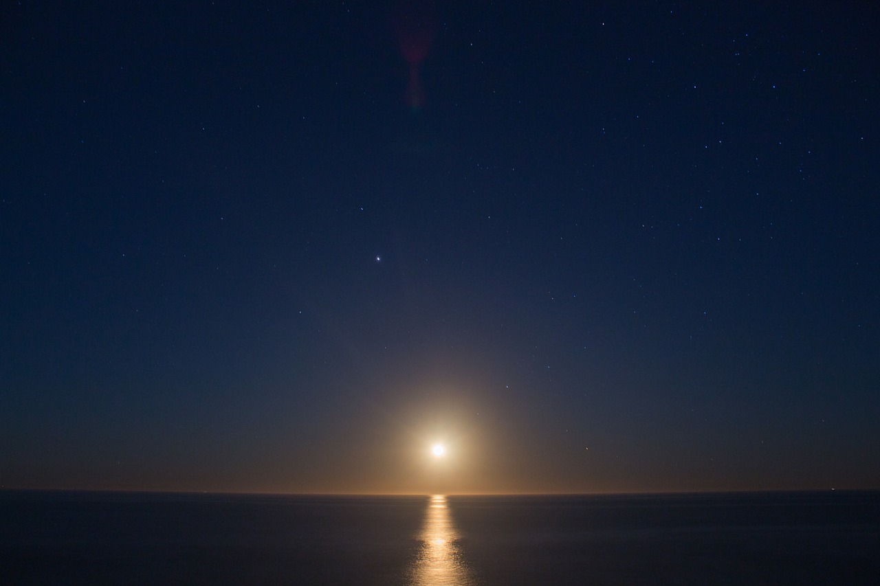 Sol,  Mėnulis,  Dangus,  Nė Vienas Asmuo,  Saulėlydžio,  Vandens Telkinys,  Kosmosas,  Pobūdį,  Mar,  Tamsa