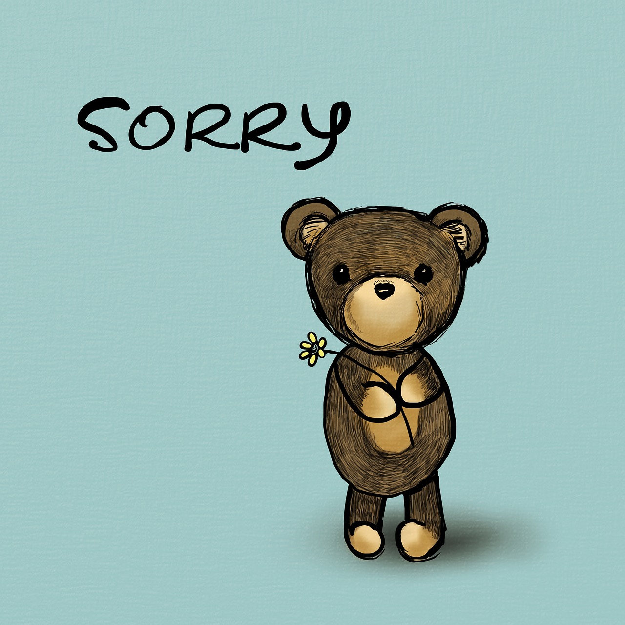 Atsiprasau, Turėti, Teddy, Žaislas, Mielas, Atsipraižymas, Animacinis Filmas, Kortelė, Emocija, Meilė