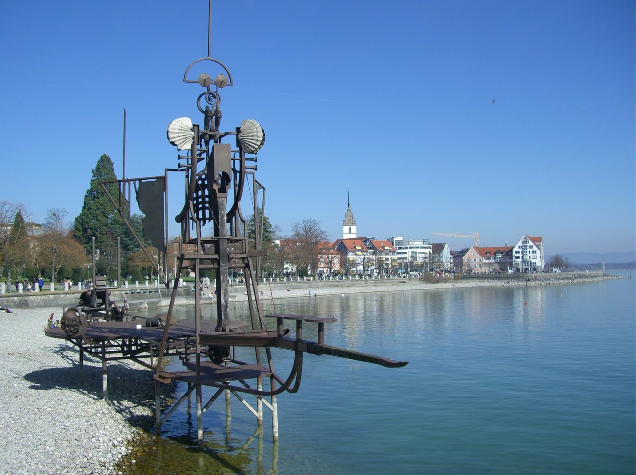 Garso Laivas, Statyba, Plienas, Mediena, Ežero Konstanta, Friedrichshafen, Menininkas Helmut Lutz, Laivas, Promenada, Bankas