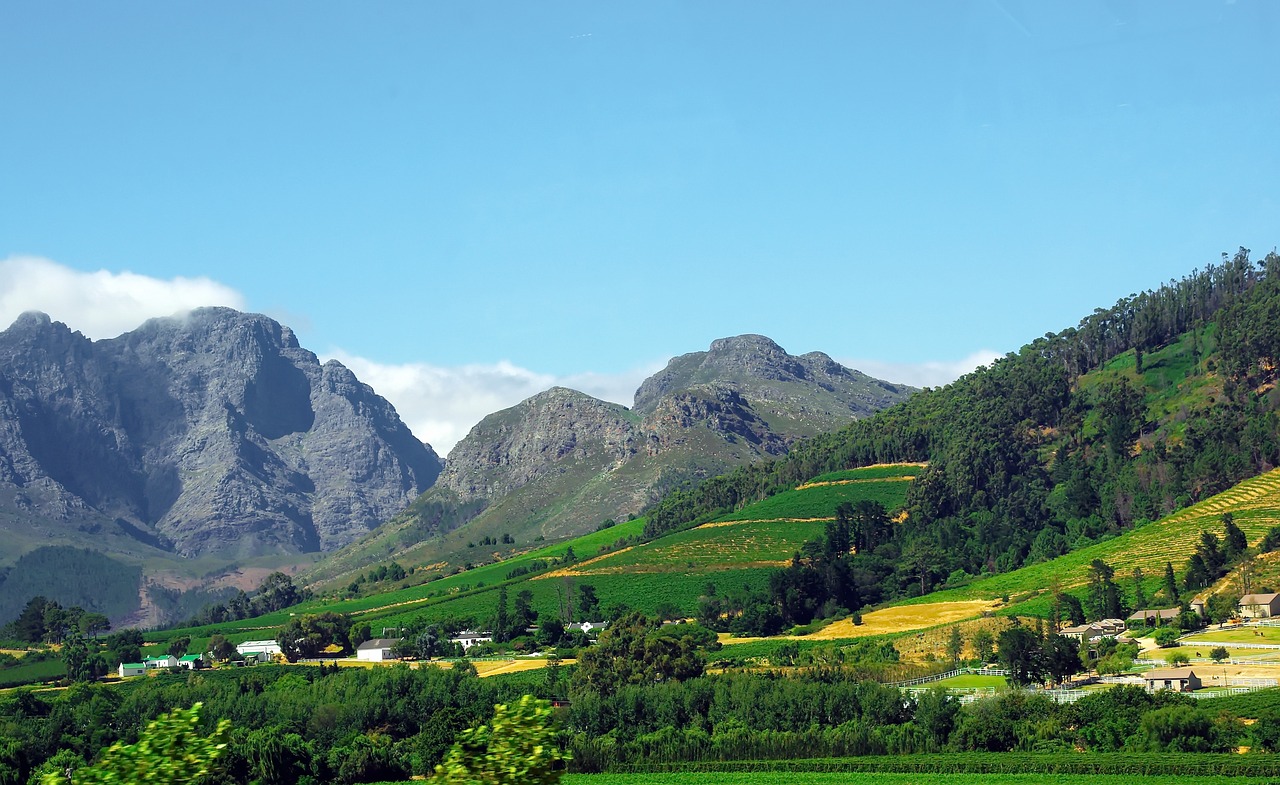 Pietų Afrika, Franshoeck, Hugenotas, Protestantų Dangtelis, Vynmedis, Kalnai, Drakenšteinas, Panorama, Vyno Fabrikas, Nemokamos Nuotraukos