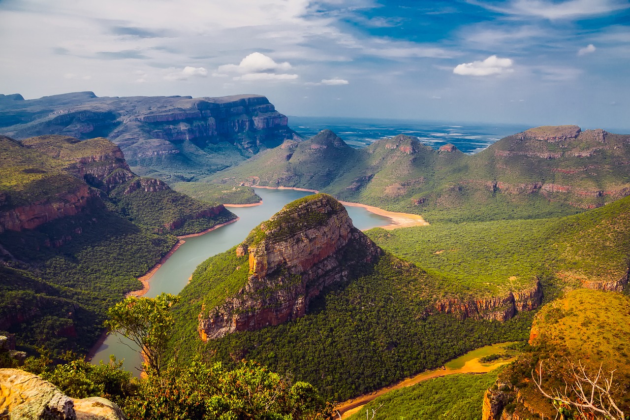 Pietų Afrika, Kraštovaizdis, Vaizdingas, Dangus, Debesys, Upė, Vanduo, Kalnai, Gražus, Miškas