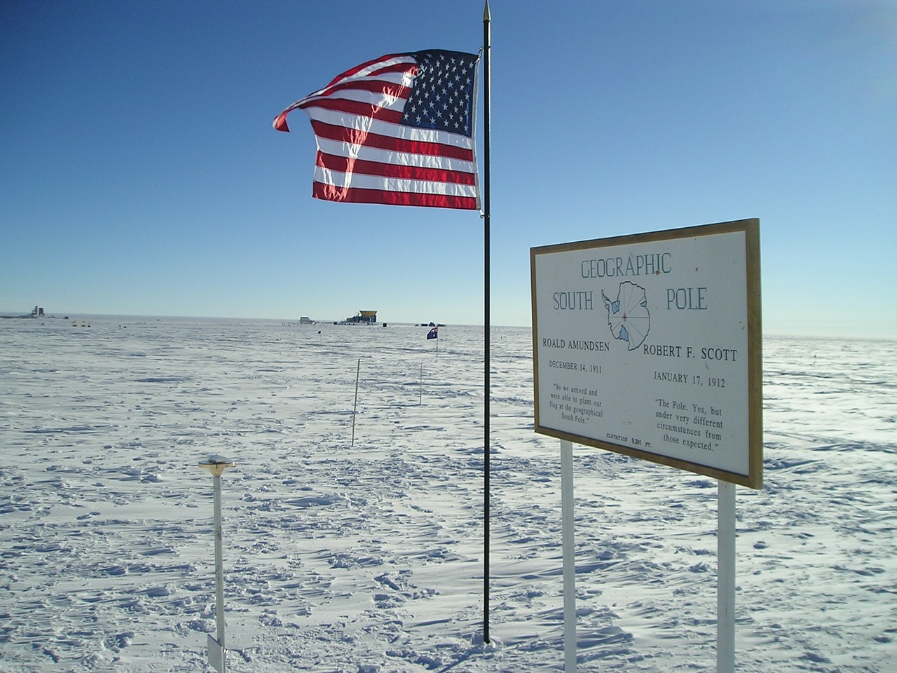 Pietų Polių Stotis, Geografinis Pietų Polinkio Žymeklis, Amundsen Stotis, Nemokamos Nuotraukos,  Nemokama Licenzija
