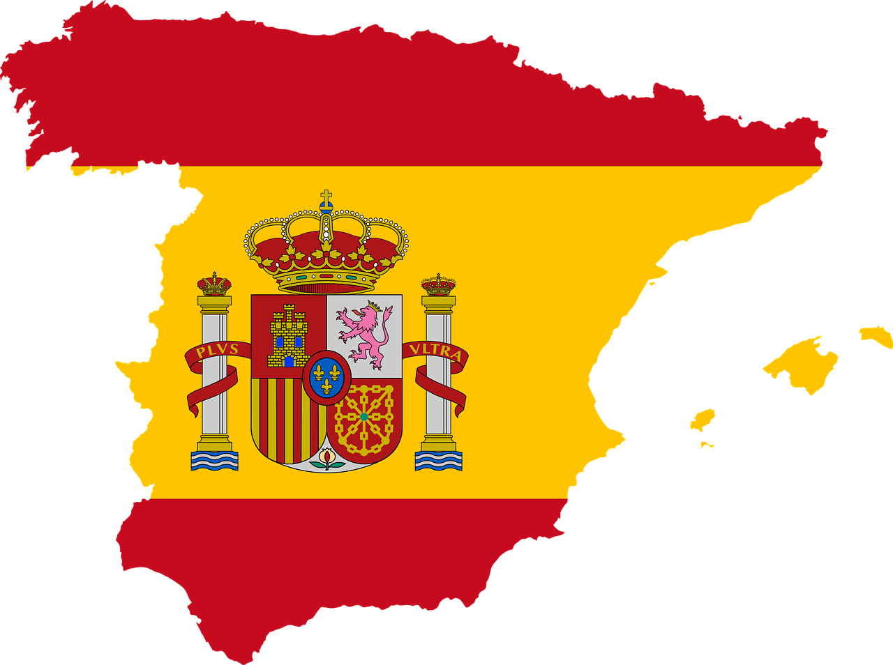 Ispanija, Šalis, Europa, Vėliava, Sienos, Žemėlapis, Tauta, Geografija, Kartografija, Svg