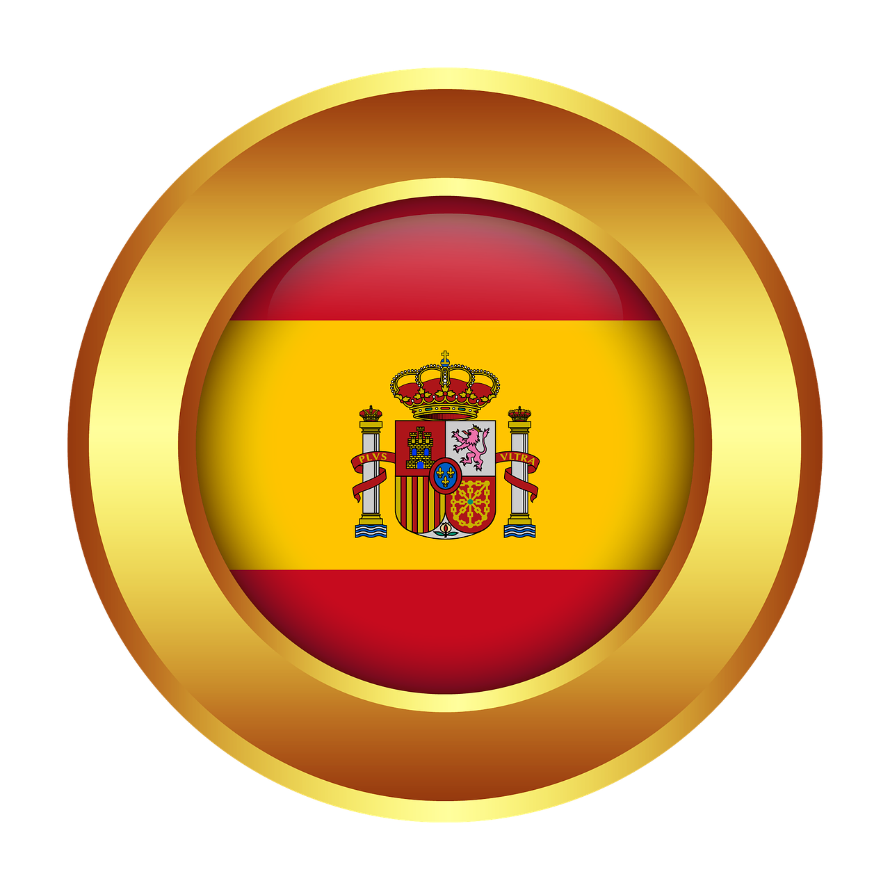Ispanija, Vėliava, Tauta, Galia, Simbolika, Ispanijos Herbas, Standartas, Auksas, Medalis, Apdaila