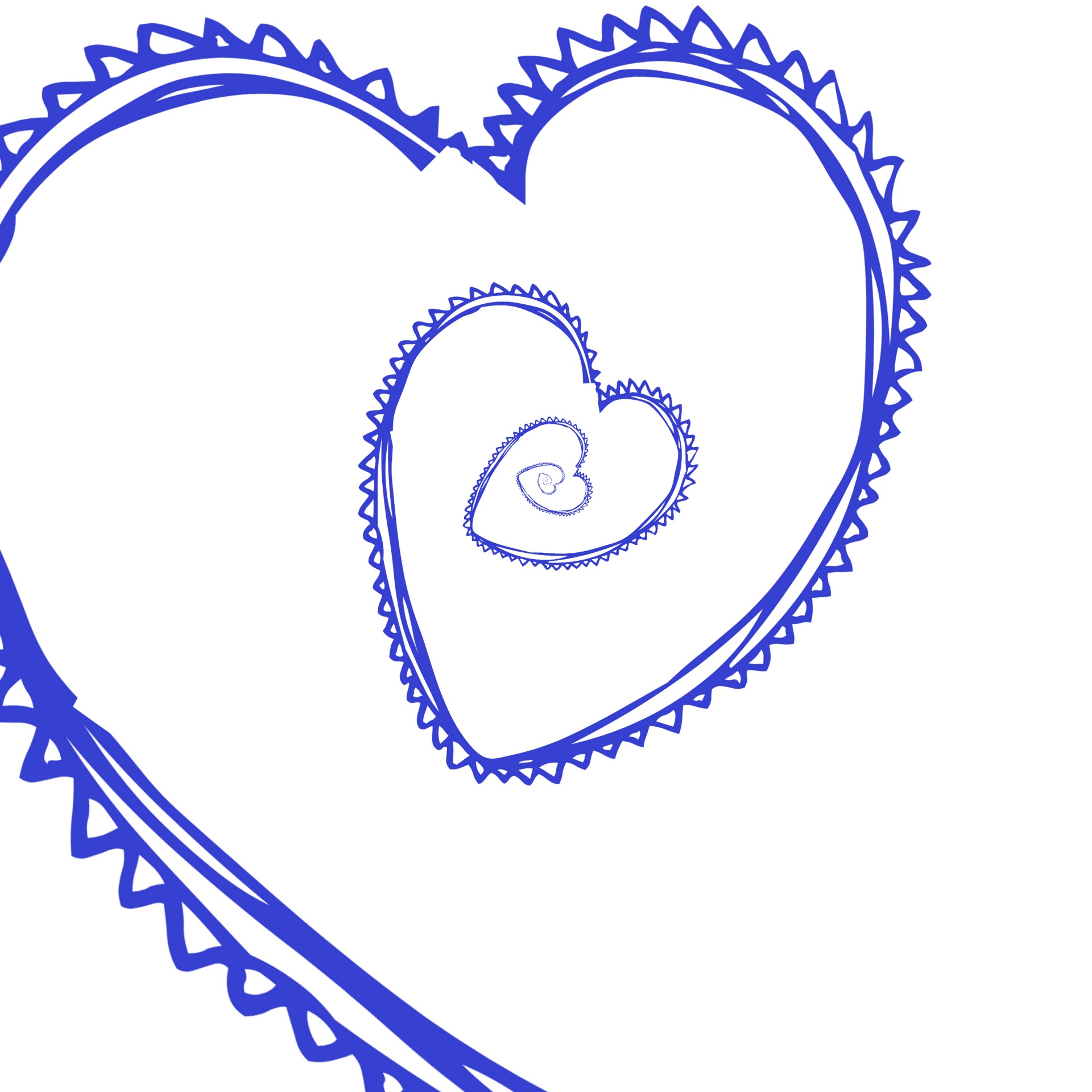 Širdis,  Širdis,  Valentine,  Valentino Diena & Nbsp,  Spiralė,  Apvalus,  Ratas,  Mėlynas,  Romantika,  Meilė