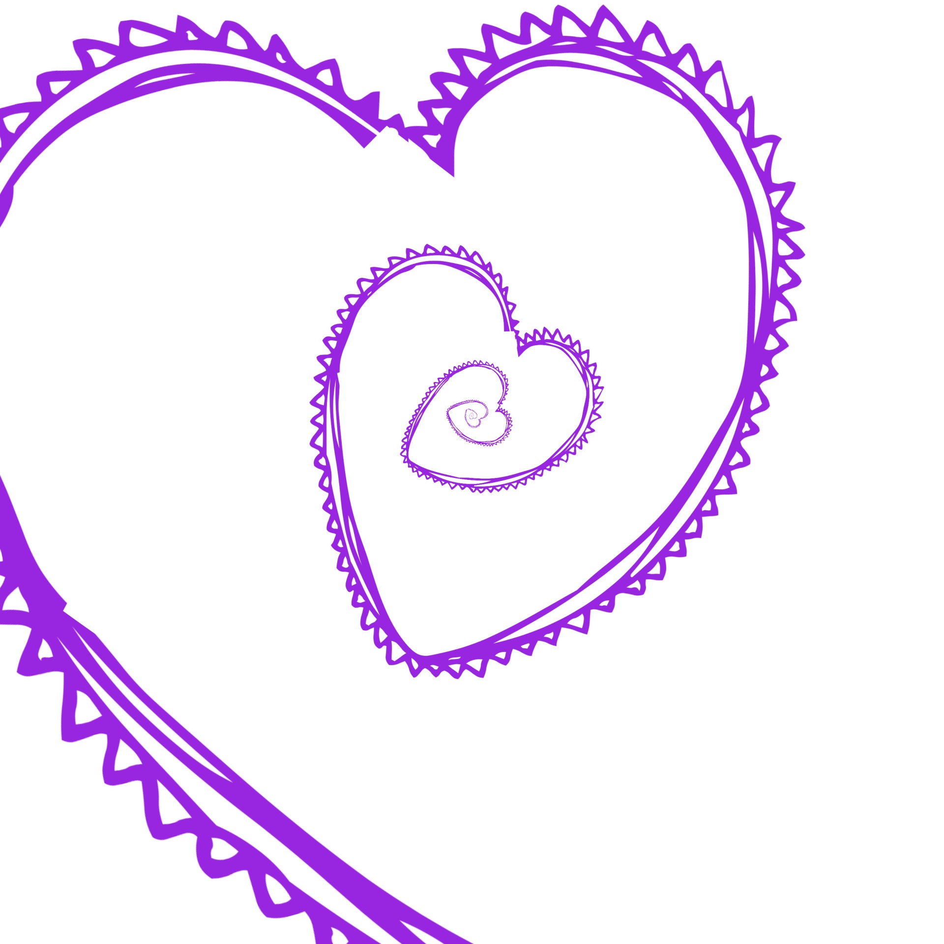Širdis,  Širdis,  Valentine,  Valentino Diena & Nbsp,  Spiralė,  Apvalus,  Ratas,  Violetinė,  Romantika,  Meilė