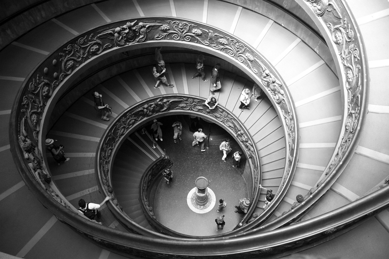 Spiraliniai Laiptai, Skalė, Apvalus, Vatikanas, Vatikano Muziejai, Sraigė, Nemokamos Nuotraukos,  Nemokama Licenzija