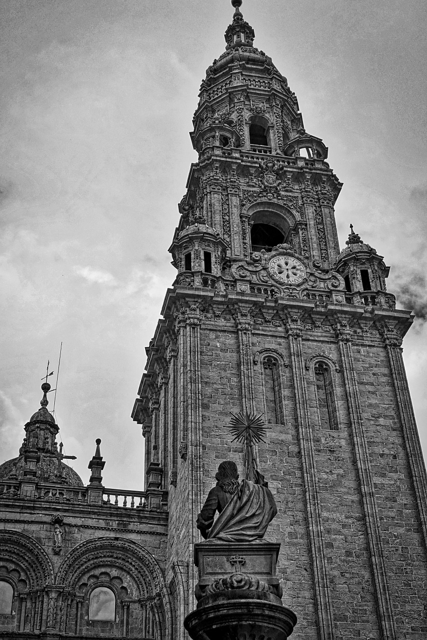 Santiago De Compostela, Spire, Katedra, Bažnyčia, Architektūra, Bokštas, Eksterjeras, Istorinis, Akmuo, Nemokamos Nuotraukos