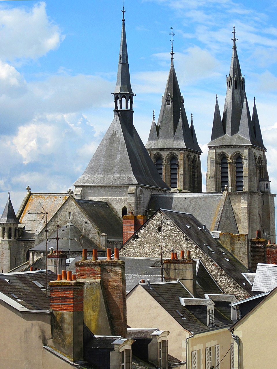 Spiers, Dūmtraukiai, Bažnyčia, Architektūra, Gotika, Viduramžių, Saint-Nicolas, Blois, France, Nemokamos Nuotraukos