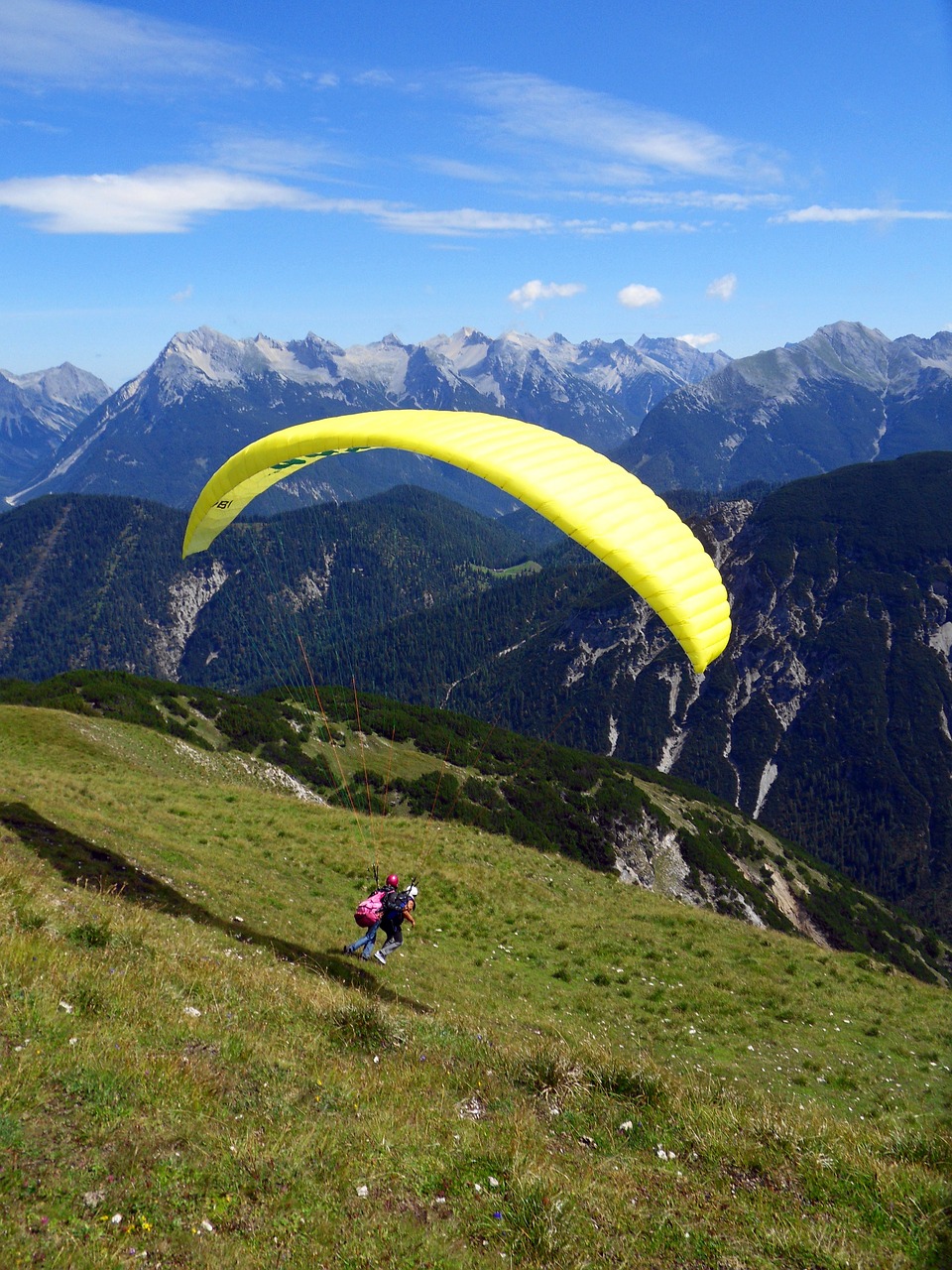 Sportas, Paragliding, Kalnų Sportas, Kalnas, Parašiutas, Ekstremalios, Pabegti, Kraštovaizdis, Alpės, Nemokamos Nuotraukos