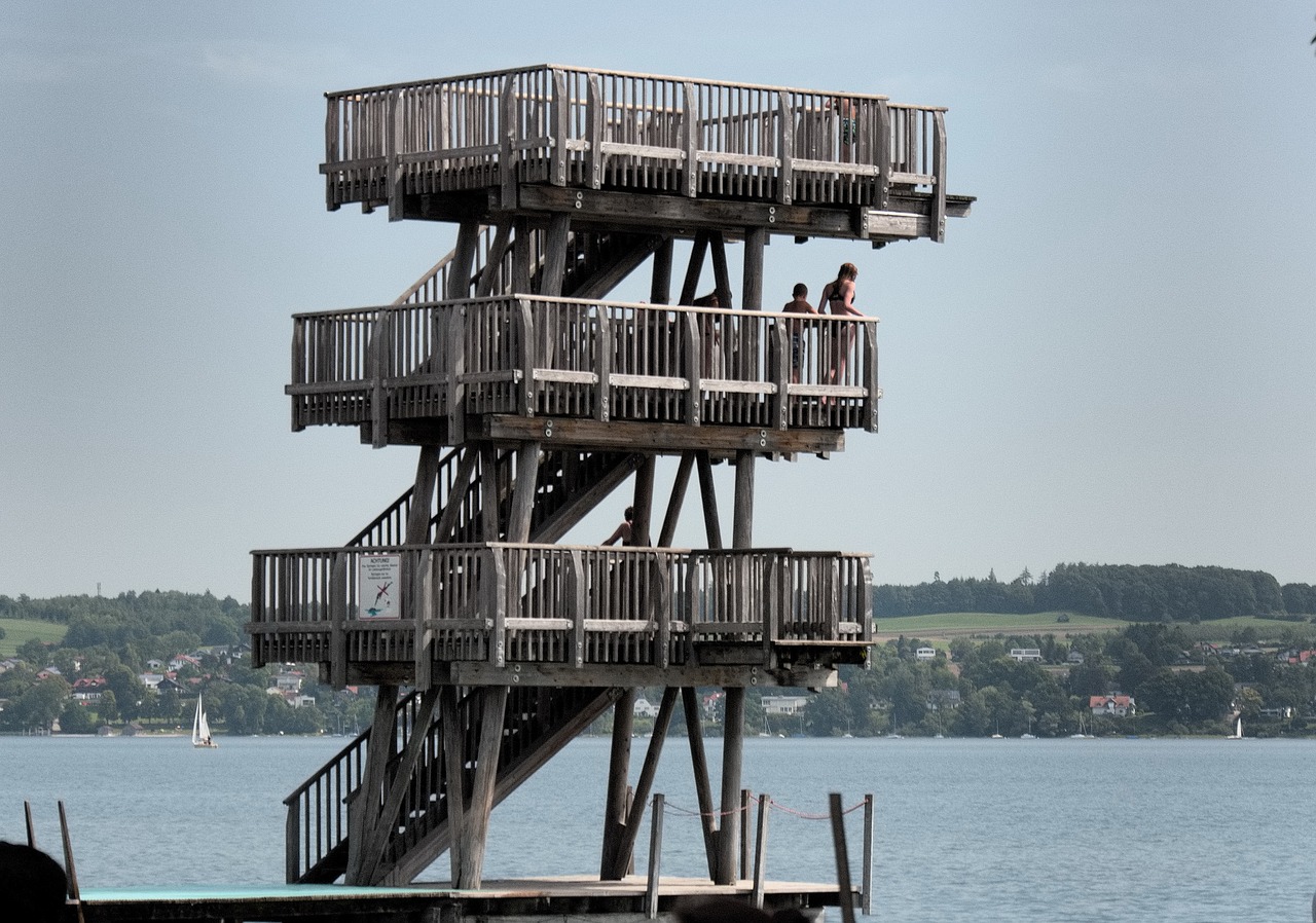 Sprogturm, Ammersee, Medinis Bokštas, Badespass, Vasara, Vanduo, Nemokamos Nuotraukos,  Nemokama Licenzija