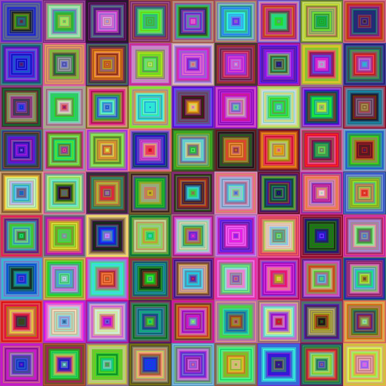 Kvadratas, Fonas, Mozaika, Geometrinis, Abstraktus, Plytelės, Spalva, Dizainas, Plytelėmis, Skaitmeninis