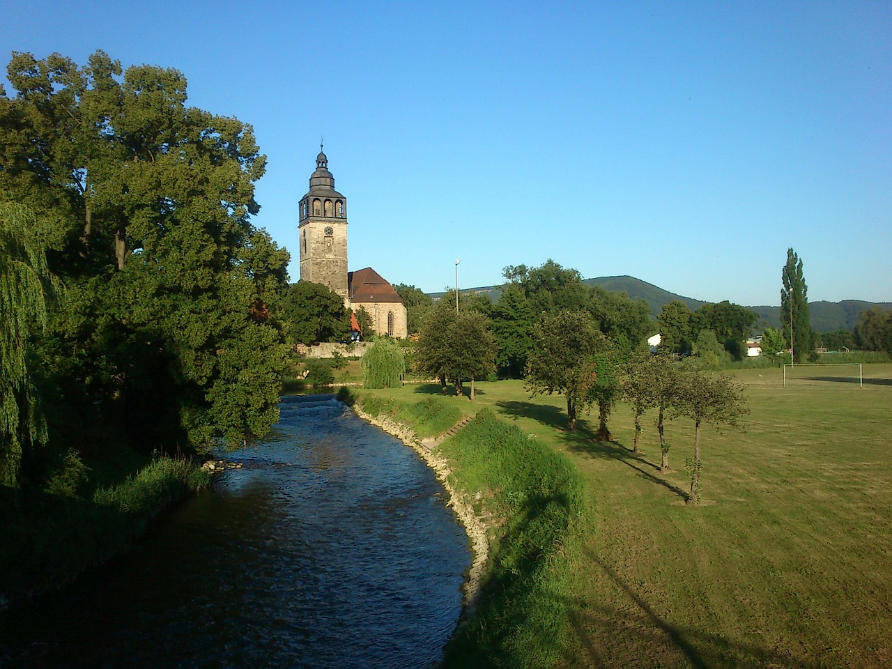 St, Bažnyčia, Bažnyčia, Upė, Blogas Sooden-Alendorfas, Werra, Nordisen, Nemokamos Nuotraukos,  Nemokama Licenzija